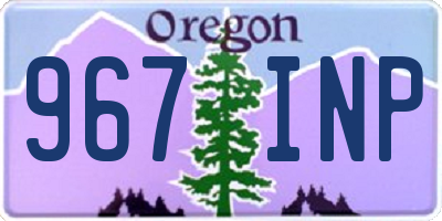 OR license plate 967INP