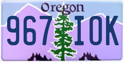 OR license plate 967IOK