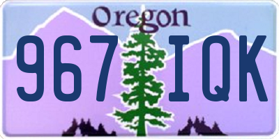 OR license plate 967IQK