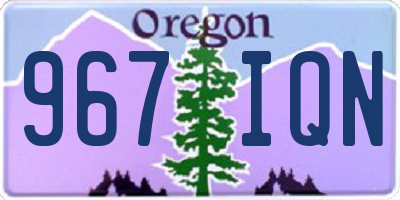 OR license plate 967IQN