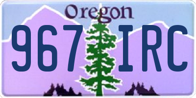 OR license plate 967IRC