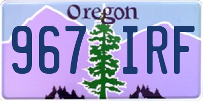OR license plate 967IRF