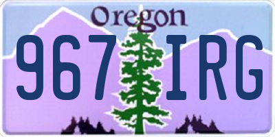 OR license plate 967IRG