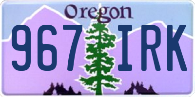 OR license plate 967IRK