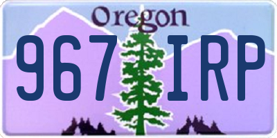 OR license plate 967IRP