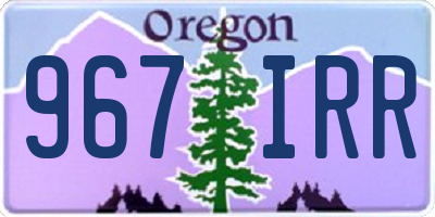 OR license plate 967IRR