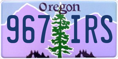 OR license plate 967IRS