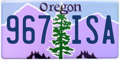 OR license plate 967ISA