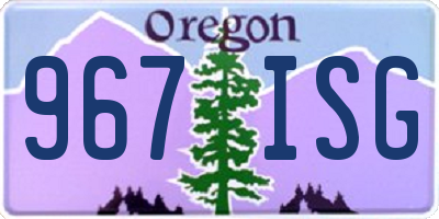 OR license plate 967ISG