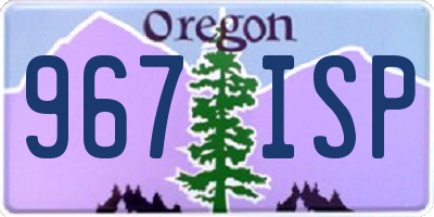 OR license plate 967ISP