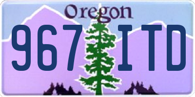 OR license plate 967ITD