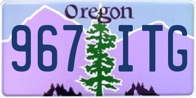 OR license plate 967ITG