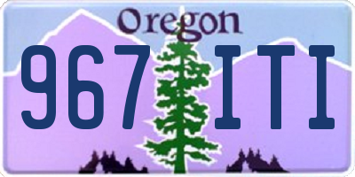 OR license plate 967ITI