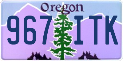 OR license plate 967ITK