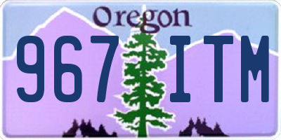 OR license plate 967ITM
