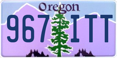 OR license plate 967ITT