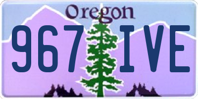 OR license plate 967IVE