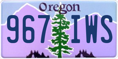 OR license plate 967IWS