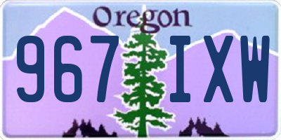 OR license plate 967IXW
