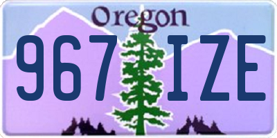 OR license plate 967IZE