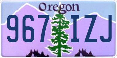 OR license plate 967IZJ