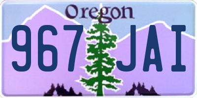 OR license plate 967JAI