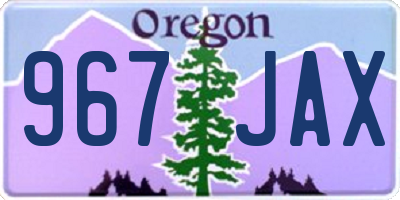 OR license plate 967JAX