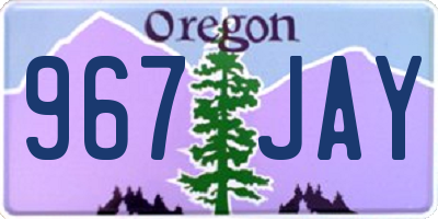 OR license plate 967JAY