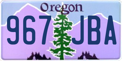 OR license plate 967JBA