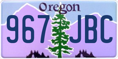 OR license plate 967JBC