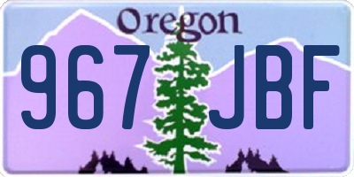 OR license plate 967JBF