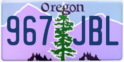 OR license plate 967JBL
