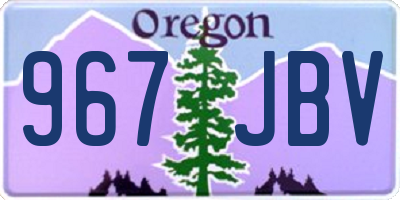 OR license plate 967JBV