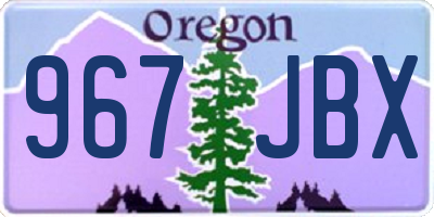 OR license plate 967JBX