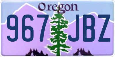 OR license plate 967JBZ