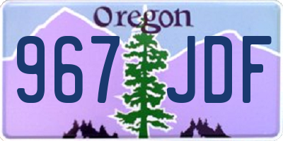 OR license plate 967JDF