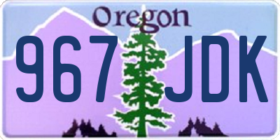 OR license plate 967JDK