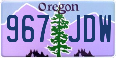 OR license plate 967JDW