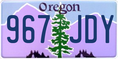 OR license plate 967JDY