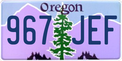 OR license plate 967JEF