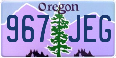 OR license plate 967JEG