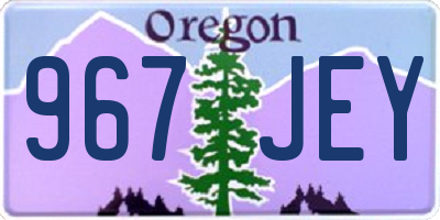 OR license plate 967JEY