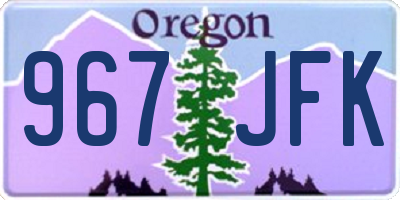 OR license plate 967JFK