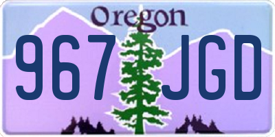 OR license plate 967JGD
