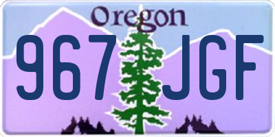 OR license plate 967JGF
