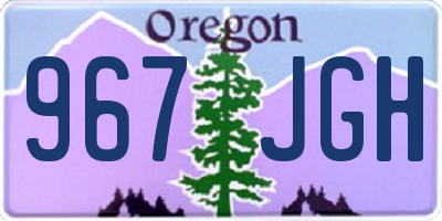 OR license plate 967JGH