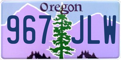 OR license plate 967JLW