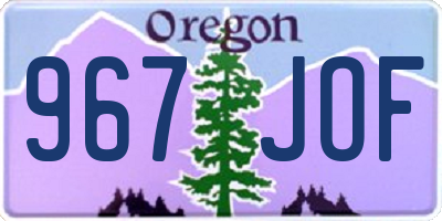 OR license plate 967JOF