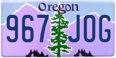 OR license plate 967JOG