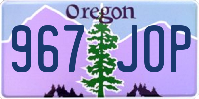 OR license plate 967JOP